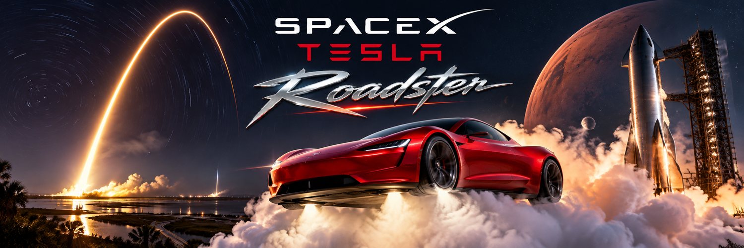 SpaceX Tesla Roadster banner